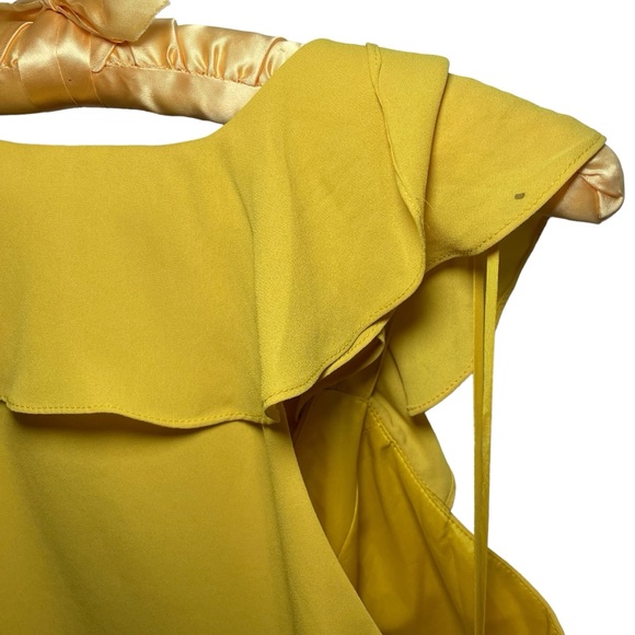 Quillaree Bhldn Yellow ruffle wrap “Macaron shoppe”dress sz 12 - Picture 6 of 12